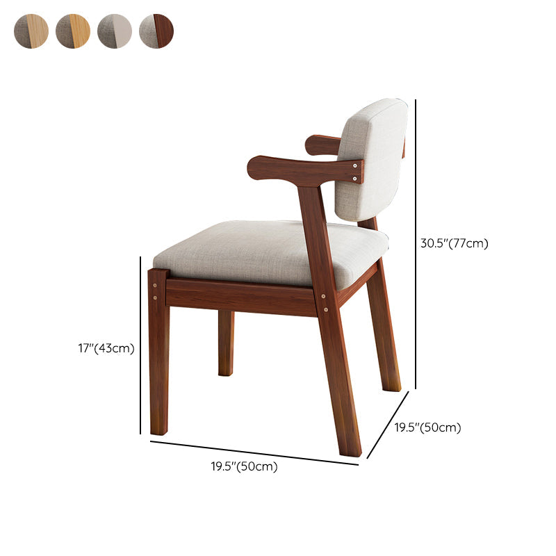 Eigentijdse massief houten rubberen houten arm eetstoel met gestoffeerd voor huis