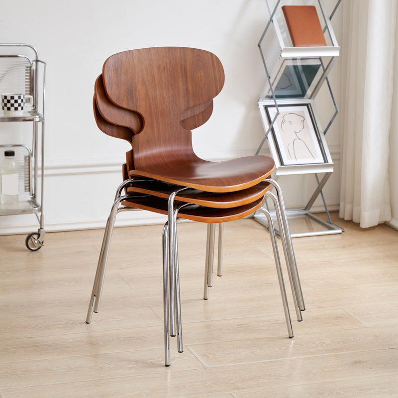 Contemporary Solid Wood Stackable Armless Dining Chair for Home Clearhalo 'Dining Chairs' 'Dining Tables & Seating' 'dining_chair' 'furn' 'furn_dining_chair' 'Furniture' 'Kitchen & Dining Furniture' 7604610