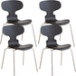 Contemporary Solid Wood Stackable Armless Dining Chair for Home Black 4 Piece Set Clearhalo 'Dining Chairs' 'Dining Tables & Seating' 'dining_chair' 'furn' 'furn_dining_chair' 'Furniture' 'Kitchen & Dining Furniture' 7604614