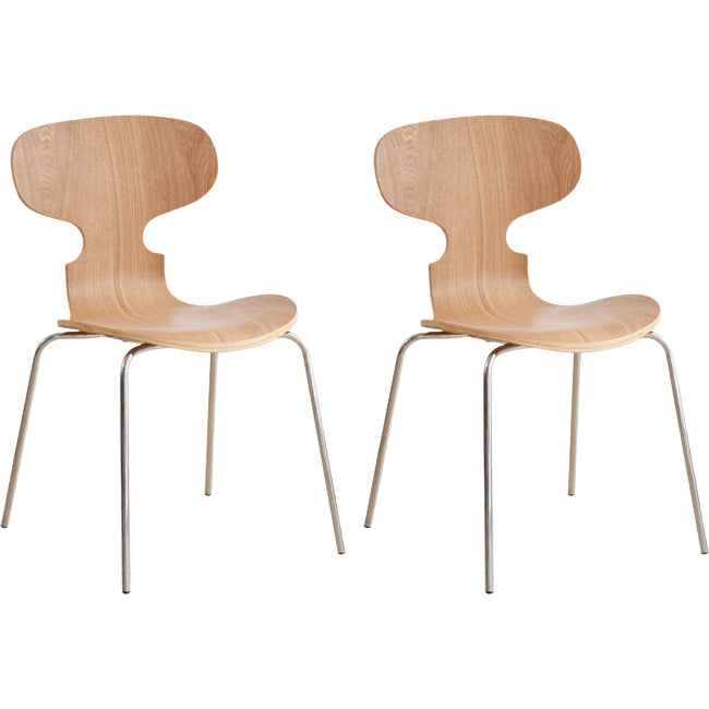 Contemporary Solid Wood Stackable Armless Dining Chair for Home Wood 2 Piece Set Clearhalo 'Dining Chairs' 'Dining Tables & Seating' 'dining_chair' 'furn' 'furn_dining_chair' 'Furniture' 'Kitchen & Dining Furniture' 7604622