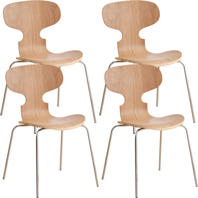 Contemporary Solid Wood Stackable Armless Dining Chair for Home Wood 6 Piece Set Clearhalo 'Dining Chairs' 'Dining Tables & Seating' 'dining_chair' 'furn' 'furn_dining_chair' 'Furniture' 'Kitchen & Dining Furniture' 7604626
