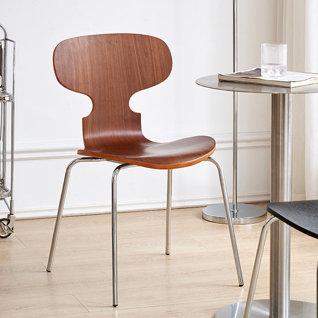 Contemporary Solid Wood Stackable Armless Dining Chair for Home Clearhalo 'Dining Chairs' 'Dining Tables & Seating' 'dining_chair' 'furn' 'furn_dining_chair' 'Furniture' 'Kitchen & Dining Furniture' 7604628