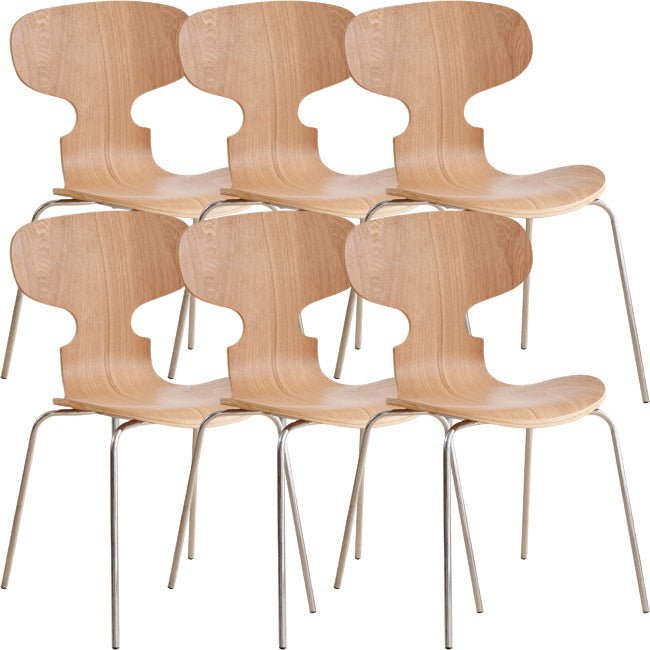 Contemporary Solid Wood Stackable Armless Dining Chair for Home Wood 8 Piece Set Clearhalo 'Dining Chairs' 'Dining Tables & Seating' 'dining_chair' 'furn' 'furn_dining_chair' 'Furniture' 'Kitchen & Dining Furniture' 7604629