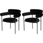 Nordic Style Upholstered Open Arm Dining Chair in Matte Finish Black 2 Piece Set Clearhalo 'Dining Chairs' 'Dining Tables & Seating' 'dining_chair' 'furn' 'furn_dining_chair' 'Furniture' 'Kitchen & Dining Furniture' 7604638