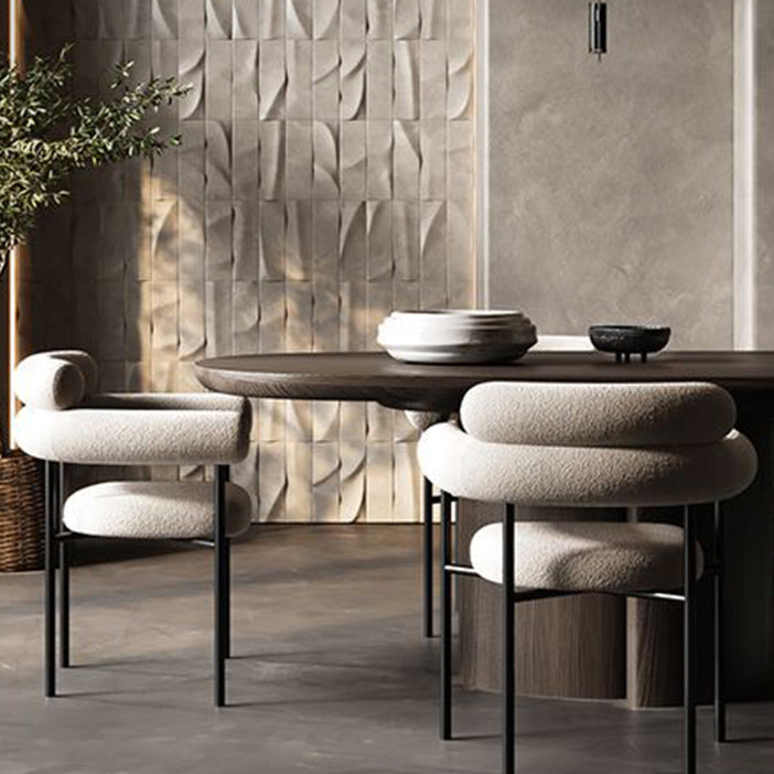 Nordic Style Upholstered Open Arm Dining Chair in Matte Finish Clearhalo 'Dining Chairs' 'Dining Tables & Seating' 'dining_chair' 'furn' 'furn_dining_chair' 'Furniture' 'Kitchen & Dining Furniture' 7604640