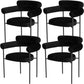 Nordic Style Upholstered Open Arm Dining Chair in Matte Finish Black 4 Piece Set Clearhalo 'Dining Chairs' 'Dining Tables & Seating' 'dining_chair' 'furn' 'furn_dining_chair' 'Furniture' 'Kitchen & Dining Furniture' 7604641