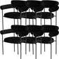 Nordic Style Upholstered Open Arm Dining Chair in Matte Finish Black 6 Piece Set Clearhalo 'Dining Chairs' 'Dining Tables & Seating' 'dining_chair' 'furn' 'furn_dining_chair' 'Furniture' 'Kitchen & Dining Furniture' 7604643