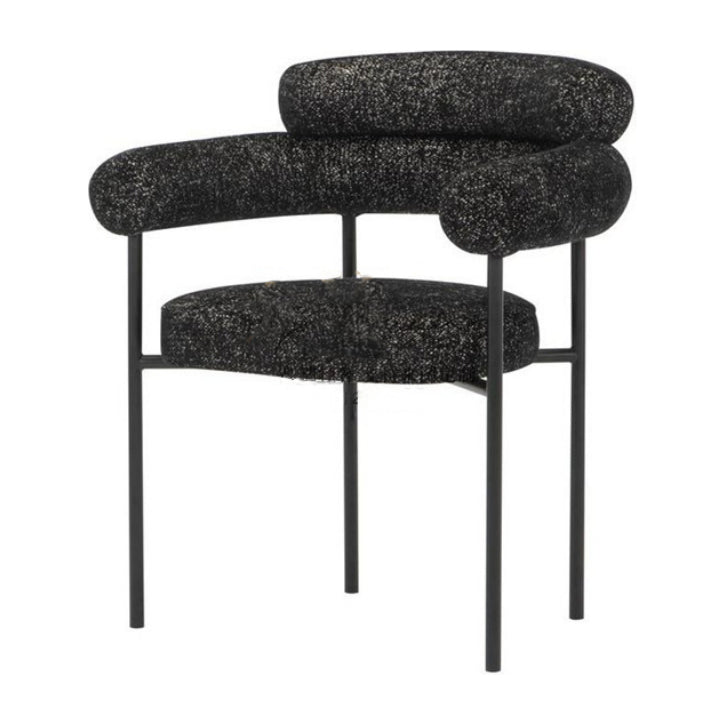 Nordic Style Upholstered Open Arm Dining Chair in Matte Finish Dark Gray 1 Piece Clearhalo 'Dining Chairs' 'Dining Tables & Seating' 'dining_chair' 'furn' 'furn_dining_chair' 'Furniture' 'Kitchen & Dining Furniture' 7604646