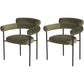 Nordic Style Upholstered Open Arm Dining Chair in Matte Finish Army Green 2 Piece Set Clearhalo 'Dining Chairs' 'Dining Tables & Seating' 'dining_chair' 'furn' 'furn_dining_chair' 'Furniture' 'Kitchen & Dining Furniture' 7604657