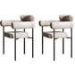 Nordic Style Upholstered Open Arm Dining Chair in Matte Finish Milky White 2 Piece Set Clearhalo 'Dining Chairs' 'Dining Tables & Seating' 'dining_chair' 'furn' 'furn_dining_chair' 'Furniture' 'Kitchen & Dining Furniture' 7604662