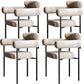 Nordic Style Upholstered Open Arm Dining Chair in Matte Finish Milky White 4 Piece Set Clearhalo 'Dining Chairs' 'Dining Tables & Seating' 'dining_chair' 'furn' 'furn_dining_chair' 'Furniture' 'Kitchen & Dining Furniture' 7604663