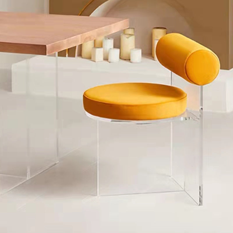 Contemporary Solid Back Dining Chair Acrylic Side Chair for Dining Room
