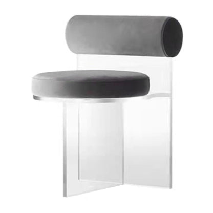 Contemporary Solid Back Dining Chair Acrylic Side Chair for Dining Room