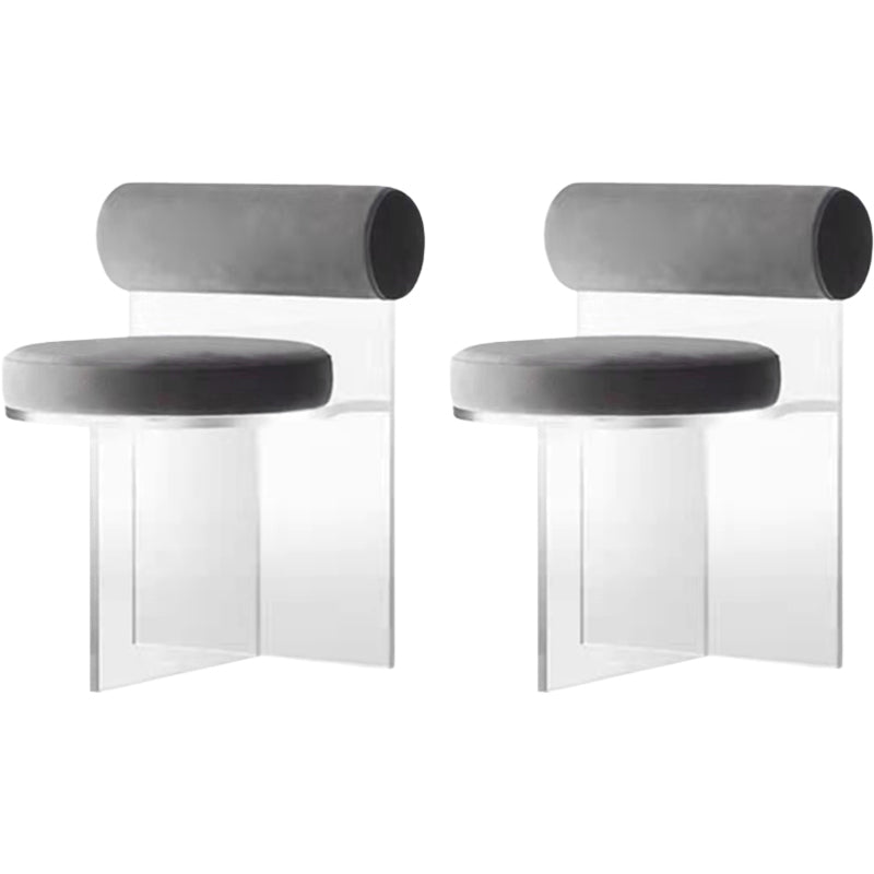 Contemporary Solid Back Dining Chair Acrylic Side Chair for Dining Room