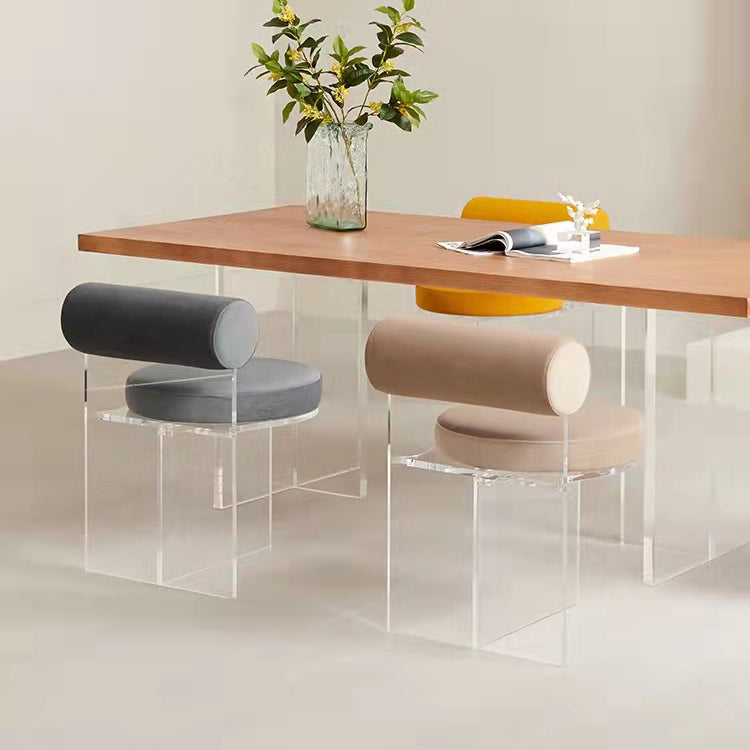 Contemporary Solid Back Dining Chair Acrylic Side Chair for Dining Room