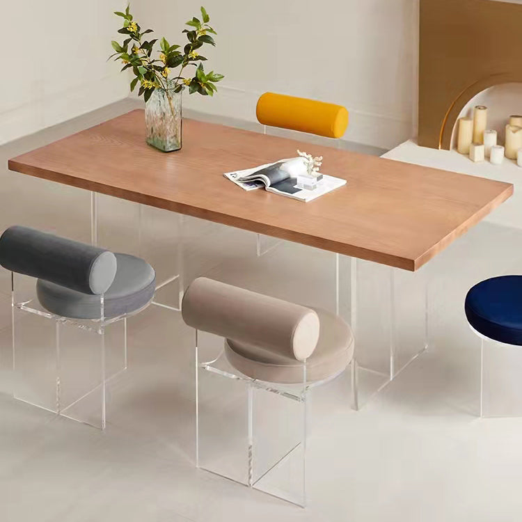 Contemporary Solid Back Dining Chair Acrylic Side Chair for Dining Room