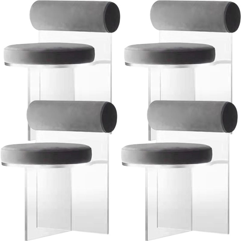 Contemporary Solid Back Dining Chair Acrylic Side Chair for Dining Room