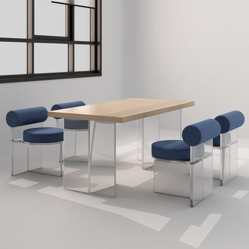 Contemporary Solid Back Dining Chair Acrylic Side Chair for Dining Room