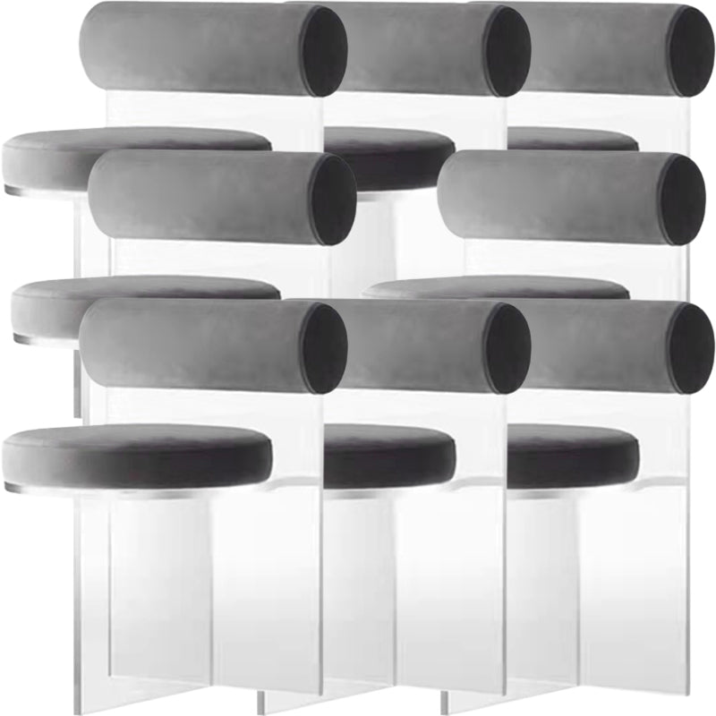 Contemporary Solid Back Dining Chair Acrylic Side Chair for Dining Room
