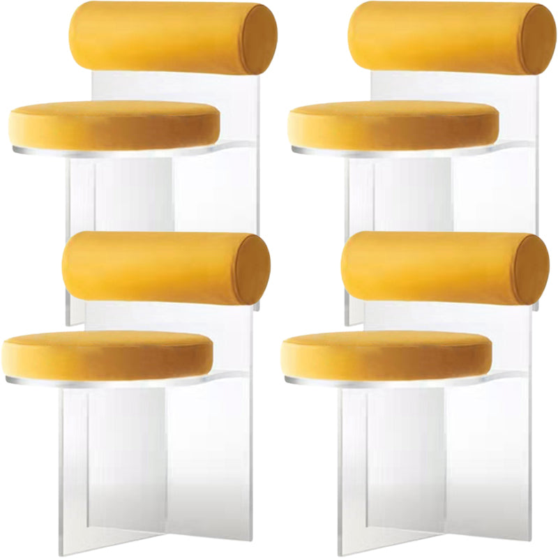 Contemporary Solid Back Dining Chair Acrylic Side Chair for Dining Room