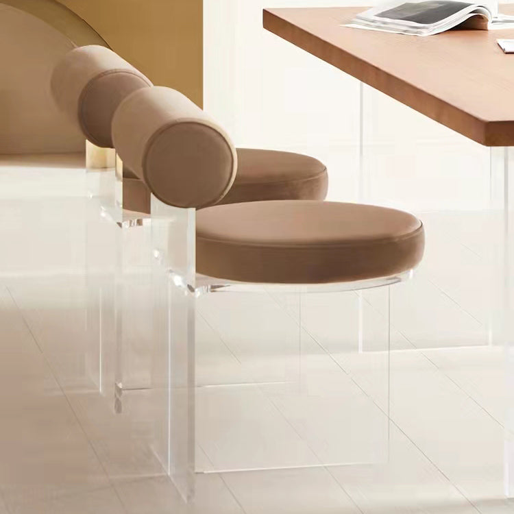 Contemporary Solid Back Dining Chair Acrylic Side Chair for Dining Room