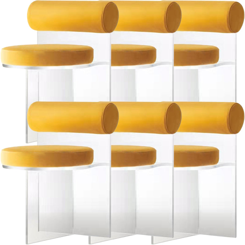Contemporary Solid Back Dining Chair Acrylic Side Chair for Dining Room