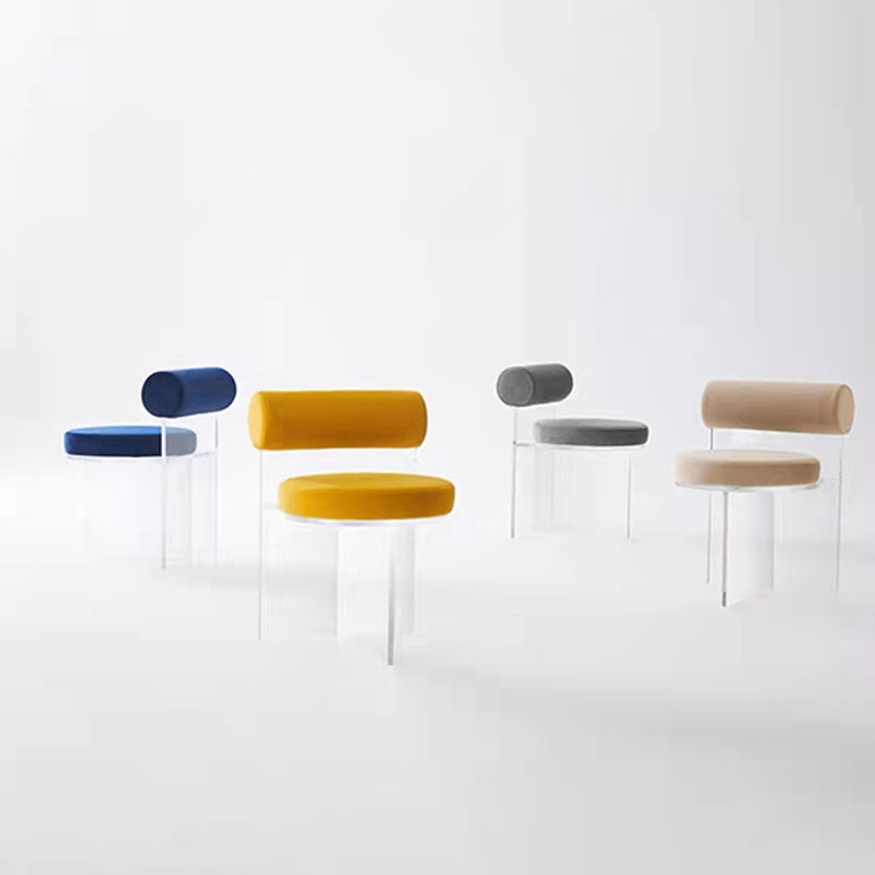 Contemporary Solid Back Dining Chair Acrylic Side Chair for Dining Room