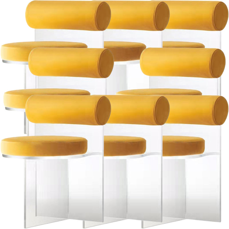 Contemporary Solid Back Dining Chair Acrylic Side Chair for Dining Room