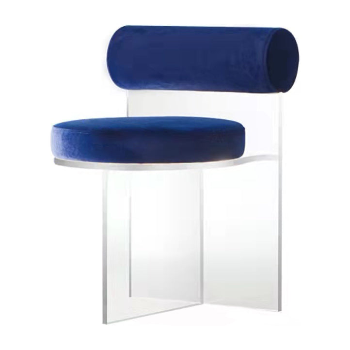 Contemporary Solid Back Dining Chair Acrylic Side Chair for Dining Room
