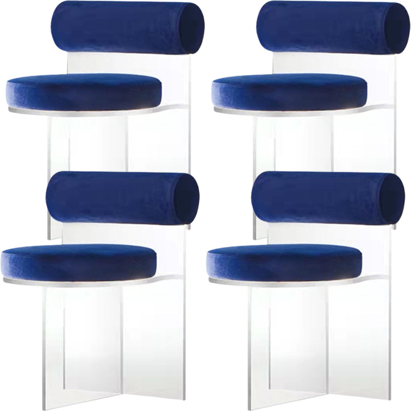 Contemporary Solid Back Dining Chair Acrylic Side Chair for Dining Room