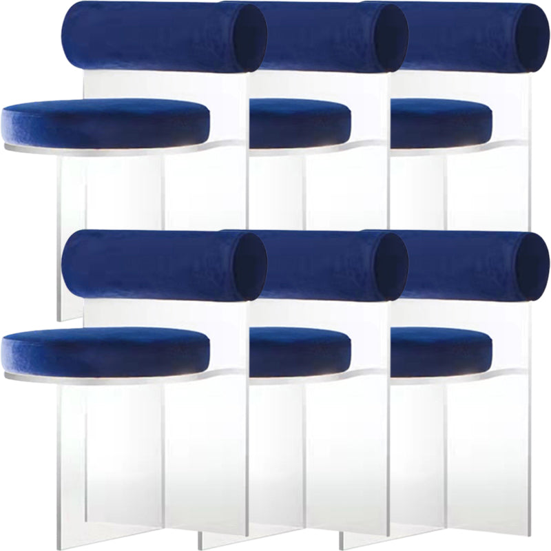 Contemporary Solid Back Dining Chair Acrylic Side Chair for Dining Room