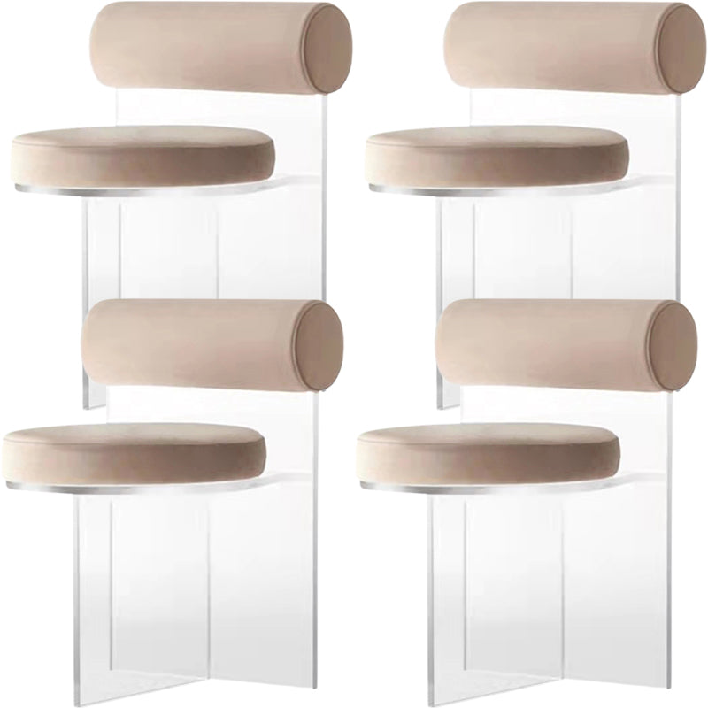 Contemporary Solid Back Dining Chair Acrylic Side Chair for Dining Room