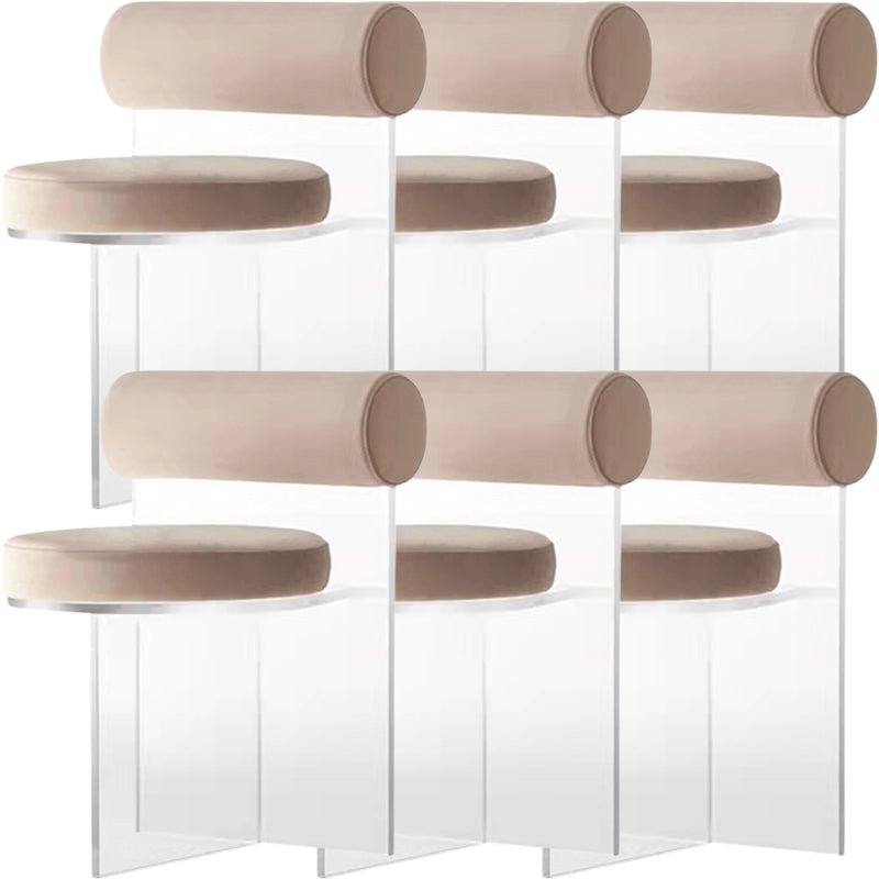 Contemporary Solid Back Dining Chair Acrylic Side Chair for Dining Room