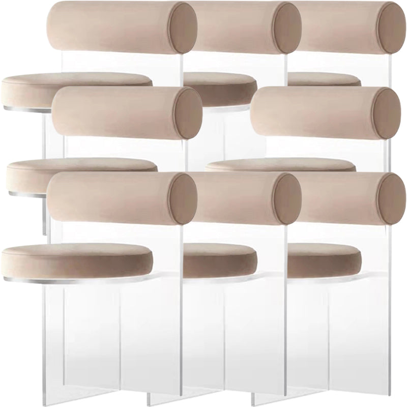 Contemporary Solid Back Dining Chair Acrylic Side Chair for Dining Room