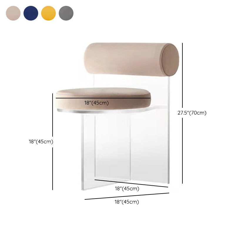 Contemporary Solid Back Dining Chair Acrylic Side Chair for Dining Room