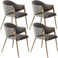 Metal Solid Back Arm Dining Chair Glam Chair for Dining Room