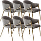 Metal Solid Back Arm Dining Chair Glam Chair for Dining Room