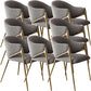 Metal Solid Back Arm Dining Chair Glam Chair for Dining Room