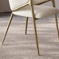 Metal Solid Back Arm Dining Chair Glam Chair for Dining Room