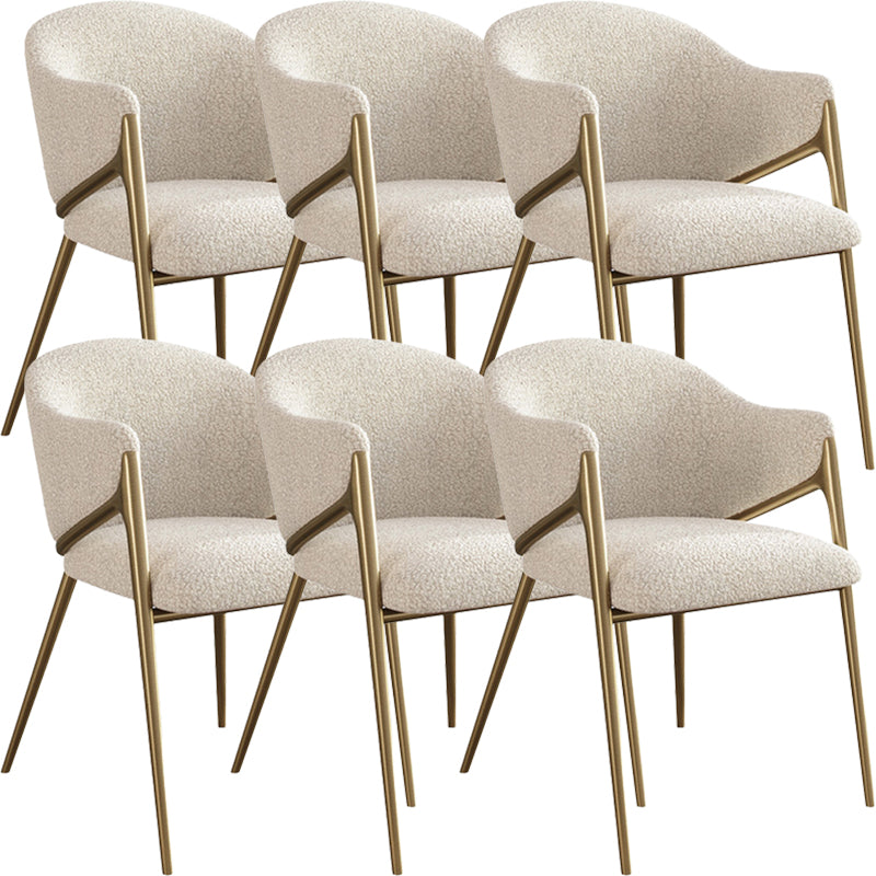 Metal Solid Back Arm Dining Chair Glam Chair for Dining Room