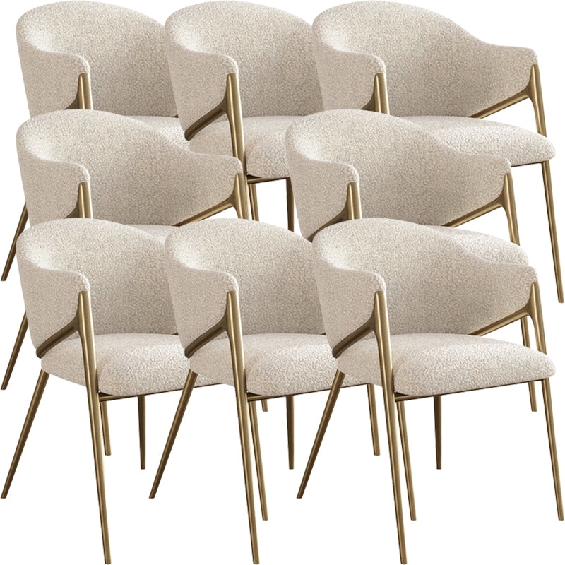 Metal Solid Back Arm Dining Chair Glam Chair for Dining Room