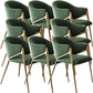 Metal Solid Back Arm Dining Chair Glam Chair for Dining Room