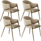 Metal Solid Back Arm Dining Chair Glam Chair for Dining Room