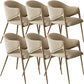 Metal Solid Back Arm Dining Chair Glam Chair for Dining Room