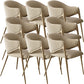 Metal Solid Back Arm Dining Chair Glam Chair for Dining Room