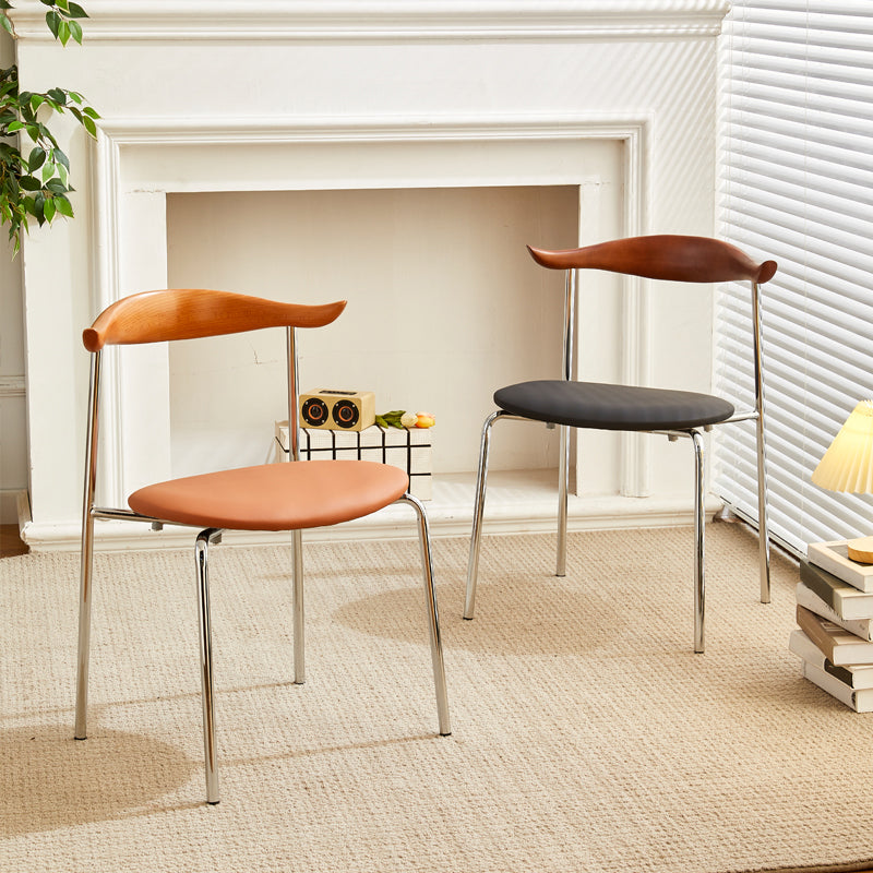 Metal Dining Chair Wooden Simplified Side Chair for Dining Room Clearhalo 'Dining Chairs' 'Dining Tables & Seating' 'dining_chair' 'furn' 'furn_dining_chair' 'Furniture' 'Kitchen & Dining Furniture' 7604887