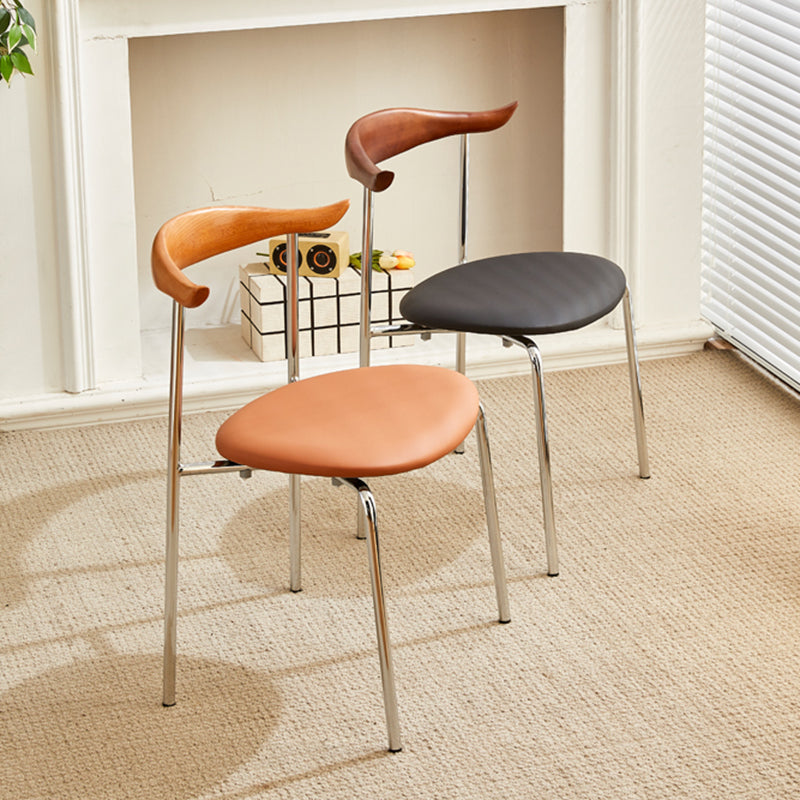 Metal Dining Chair Wooden Simplified Side Chair for Dining Room Clearhalo 'Dining Chairs' 'Dining Tables & Seating' 'dining_chair' 'furn' 'furn_dining_chair' 'Furniture' 'Kitchen & Dining Furniture' 7604889