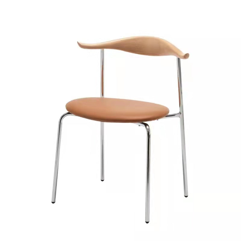 Metal Dining Chair Wooden Simplified Side Chair for Dining Room Clearhalo 'Dining Chairs' 'Dining Tables & Seating' 'dining_chair' 'furn' 'furn_dining_chair' 'Furniture' 'Kitchen & Dining Furniture' 7604892