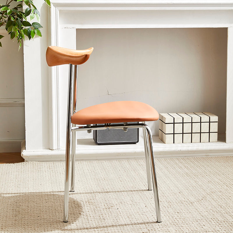 Metal Dining Chair Wooden Simplified Side Chair for Dining Room Clearhalo 'Dining Chairs' 'Dining Tables & Seating' 'dining_chair' 'furn' 'furn_dining_chair' 'Furniture' 'Kitchen & Dining Furniture' 7604901