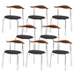 Metal Dining Chair Wooden Simplified Side Chair for Dining Room Walnut+Black 8 Piece Set Clearhalo 'Dining Chairs' 'Dining Tables & Seating' 'dining_chair' 'furn' 'furn_dining_chair' 'Furniture' 'Kitchen & Dining Furniture' 7604907
